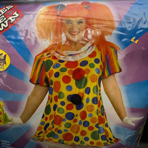 Giggles The Clown Plus Costume Includes Dress; Pantaloons And Shoe Covers Sz 22 - Picture 4 of 8